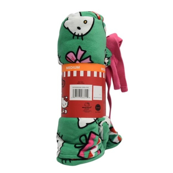 Hello Kitty Ladies Sleep Pants Medium Green Christmas Print Womens Pajama - Picture 3 of 5